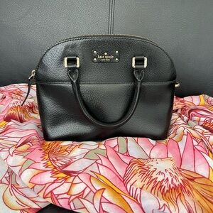 Kate Spade New York Dadie Dome Satchel - black pebbled leather